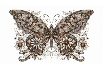 Filigree Line Butterfly