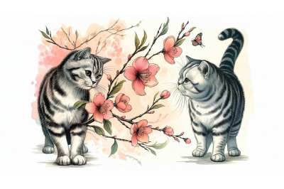 Floral Branch Cat