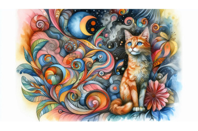 Floral Dream Cat