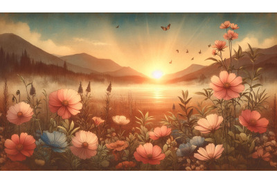 Flowers Dusk Vintage