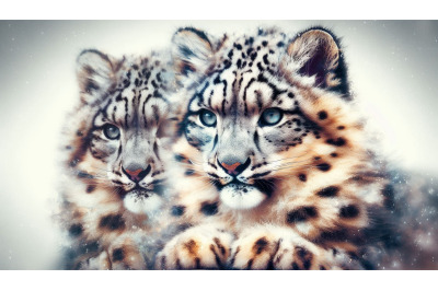 fluffy snow leopard
