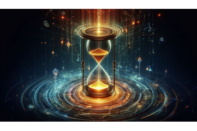 Futuristic Glowing Hourglass
