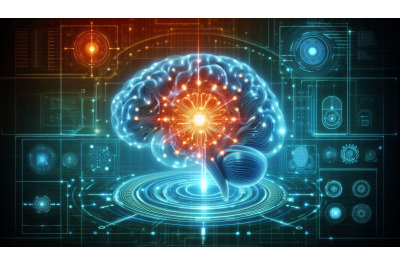 Glowing Futuristic Brain