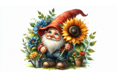 Gnome Holding Sunflower