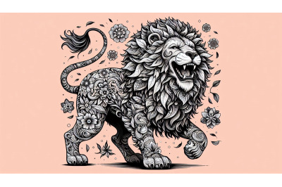 grinning lion