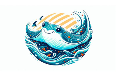 happy manta ray