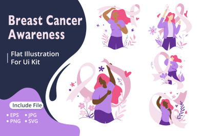 Woman holding pink ribbon with confidence