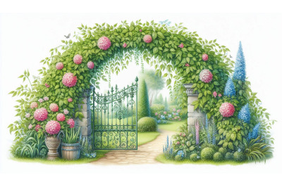 Ivy Gate Watercolor