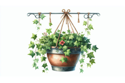 Ivy Planter Watercolor