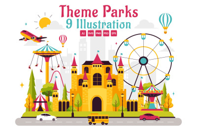 9 Amusement Park Illustration