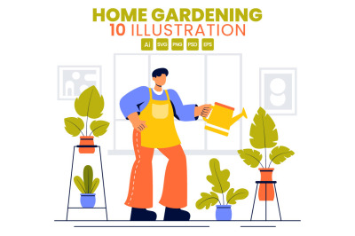 10 Home Gardening Illustration