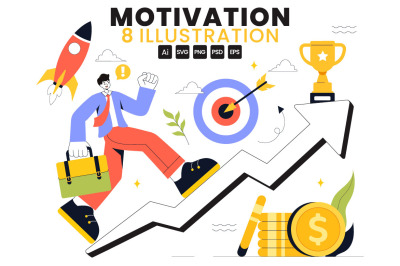 8 Business Success and Motivation Illustration