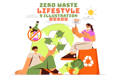 9 Zero Waste Lifestyle Illustration