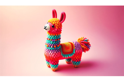 Knitted Llama Vibrant Colors