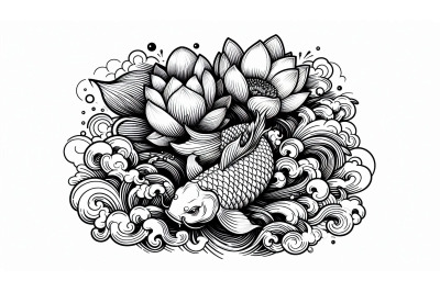 Koi Lotus Waves
