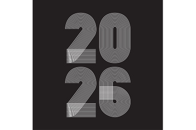 Modern minimal cover background with vertical 2026 number on black
