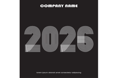 Modern minimal cover background with horizontal 2026 number on black