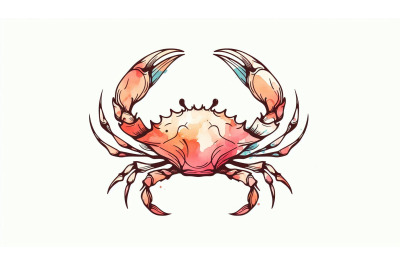 Minimalist Crab Abstract Outline