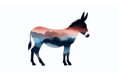 Minimalist Donkey Flat Design