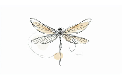 Minimalist Dragonfly Line Art