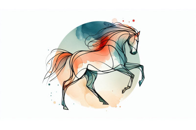 Minimalist Horse Abstract Outline
