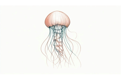 Minimalist Jellyfish Line Design