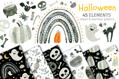 Halloween Clipart, Rainbows &amp; Patterns