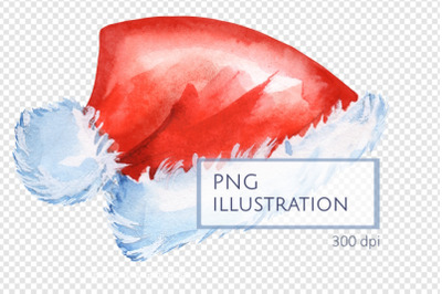 Watercolor Santa Hat Clipart