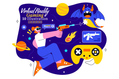 10 Virtual Reality Gaming Illustration