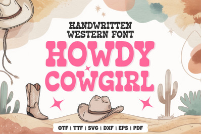 Howdy Cowgirl Font  Western, Country, Cricut &amp; Rodeo Style