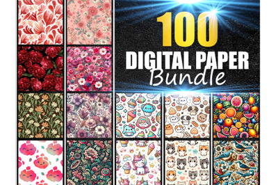 100 Digital Papers Bundle