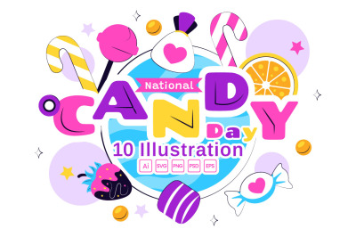 10 National Candy Day Illustration