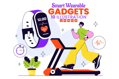 10 Smart Wearable Gadgets Illustration