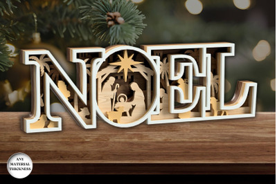 Multilayer Noel Nativity Scene Laser Cut