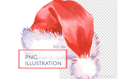 Watercolor Santa Hat Clipart
