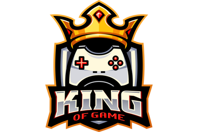 King of game esport mascot logo design