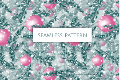 Christmas Branches and Ornaments Pattern