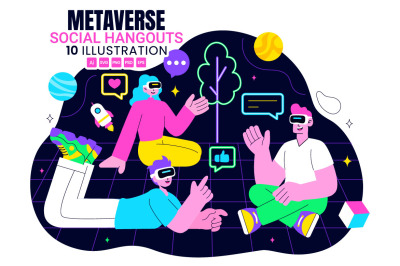 10 Metaverse Social Hangouts Illustration