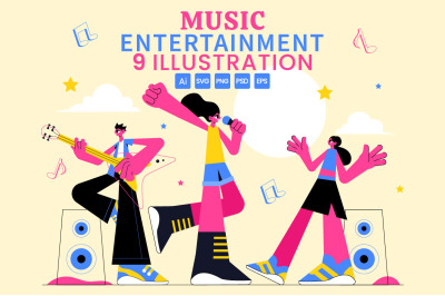 9 Music Entertainment Illustration