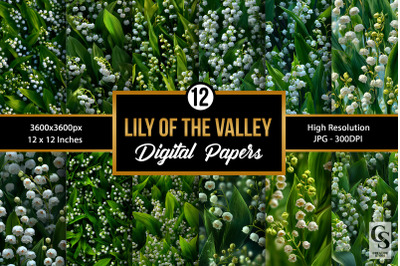 Lily of the Valley Flowers Digital Paper