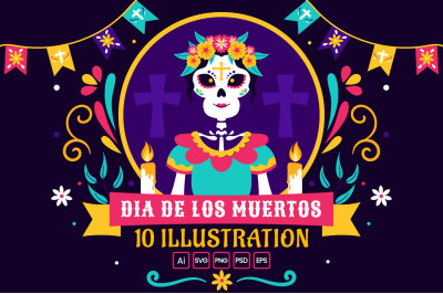 10 Dia de los Muertos Illustration