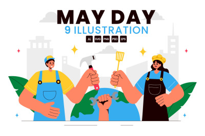 9 Happy May Day Illustration