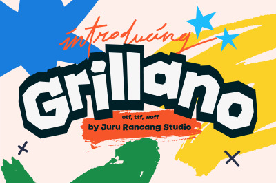 Grillano  Fun Blocky Display Font