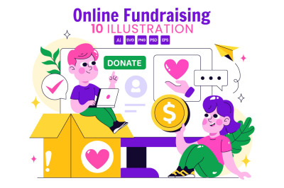 10 Online Fundraising Illustration