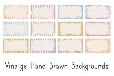 Vinatge Hand Drawn Backgrounds &amp; Frames