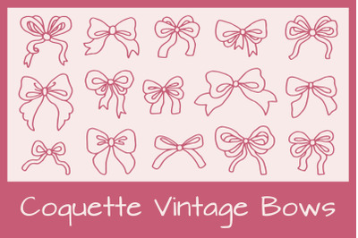 Coquette Vintage Bows PNG Clipart