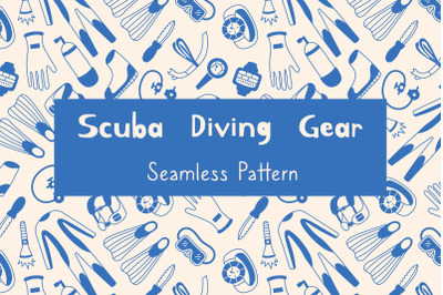 Scuba Diving Gear Seamless Pattern