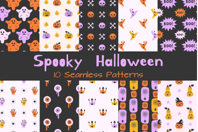 Spooky Halloween Seamless Patterns