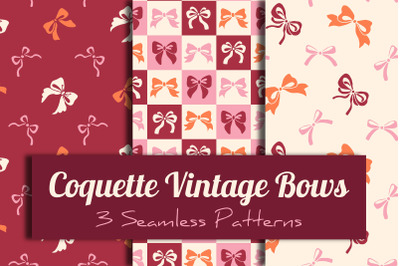 Coquette Vintage Bows Seamless Patterns