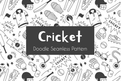 Cricket Doodle Seamless Pattern